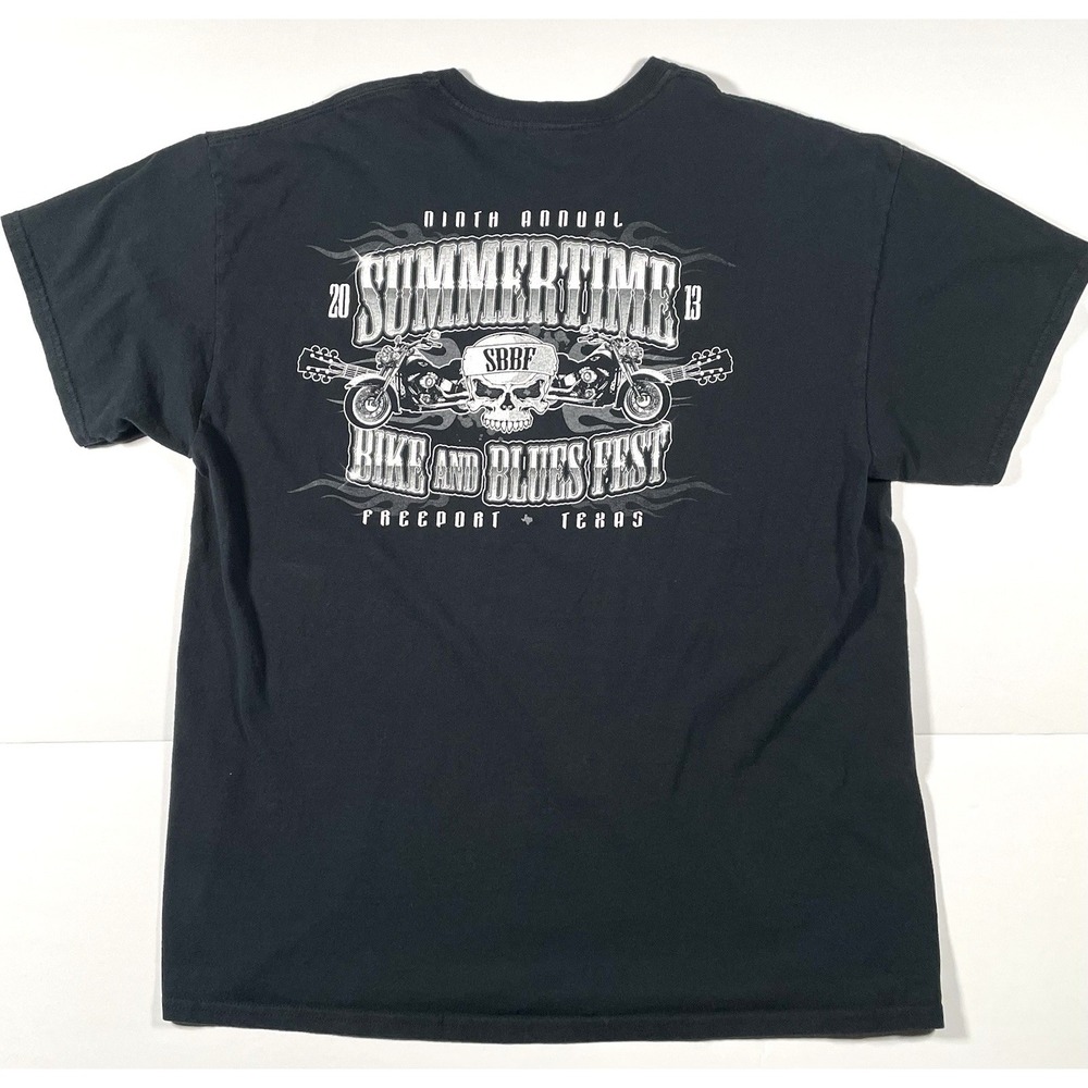 Summertime Bike and Blues Fest Event T-shirt 2013 Freeport Texas Mens Black XL
